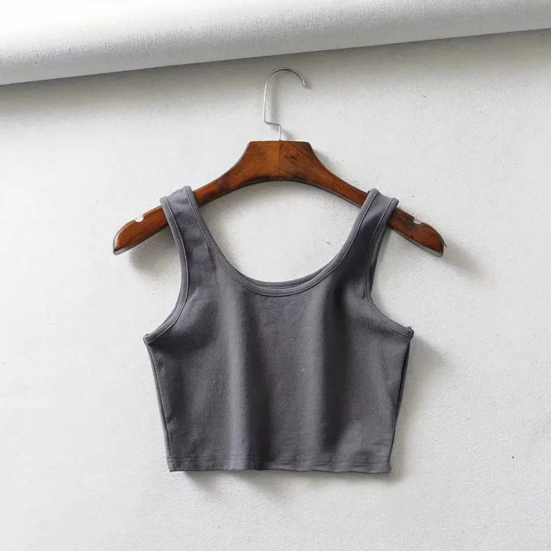 Women's White U-Neck Sports Vest Summer - Image 9