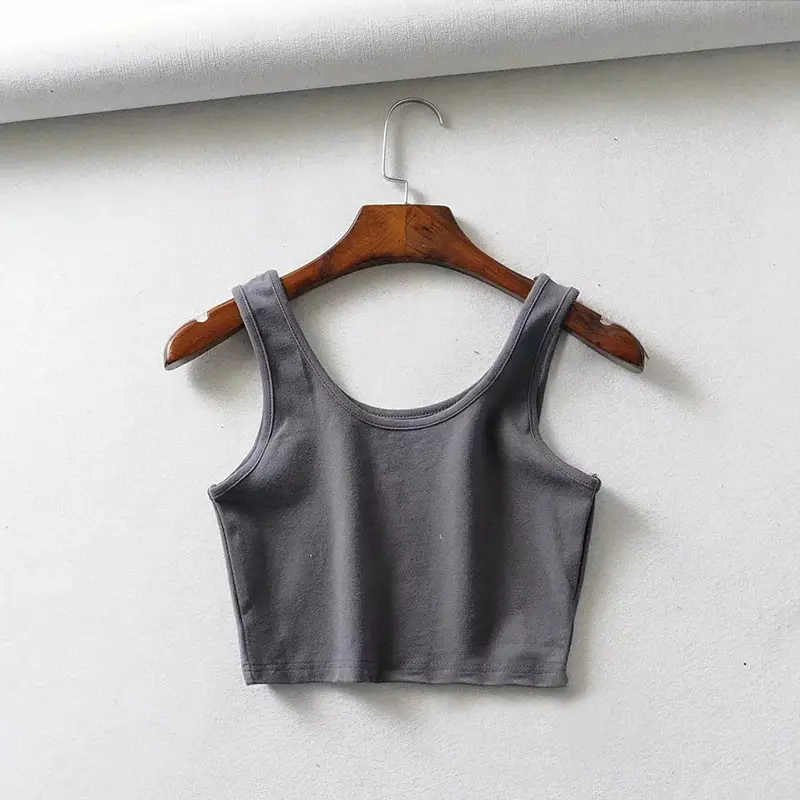 Women's White U-Neck Sports Vest Summer - Image 2
