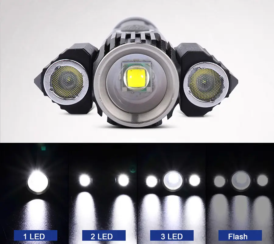 3LED Aircraft Shaped Flashlight Black — feature 3
