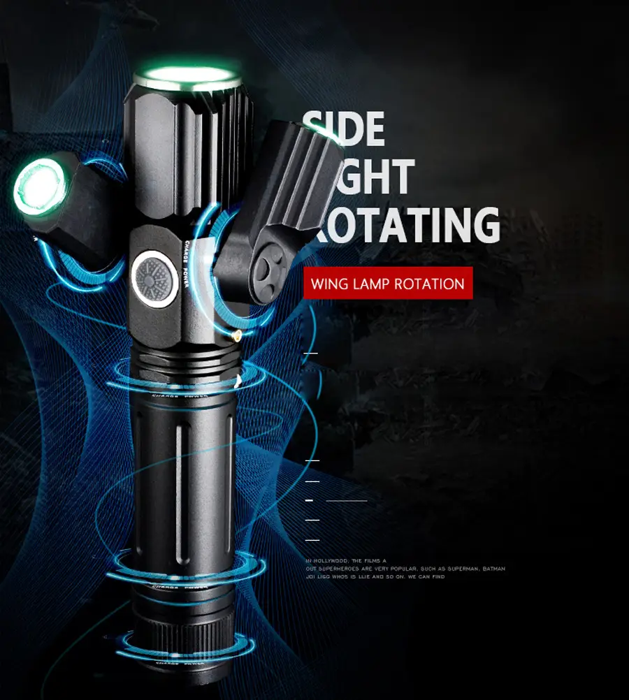 3LED Aircraft Shaped Flashlight Black — feature 5