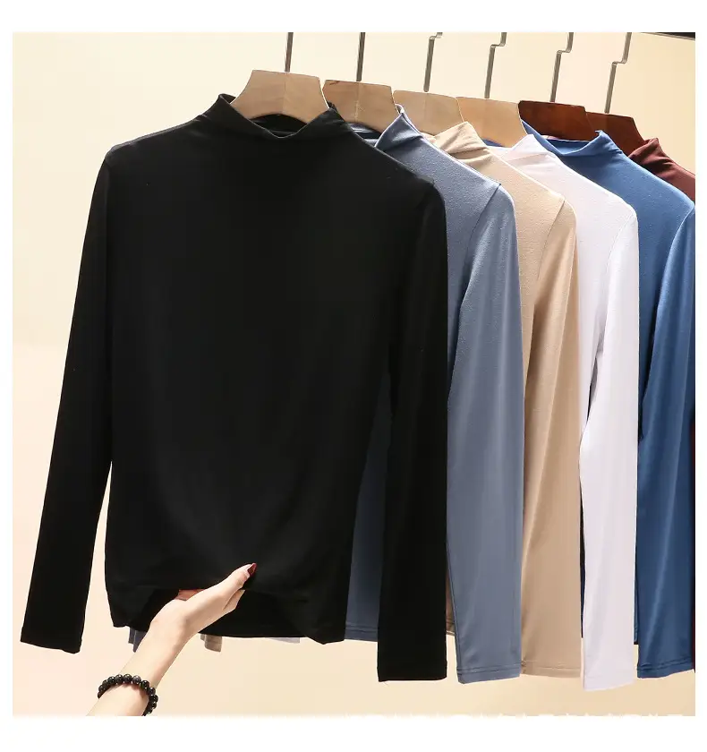 Women's Black Collar T-Shirt Joker Fashion 2022 - Image 8