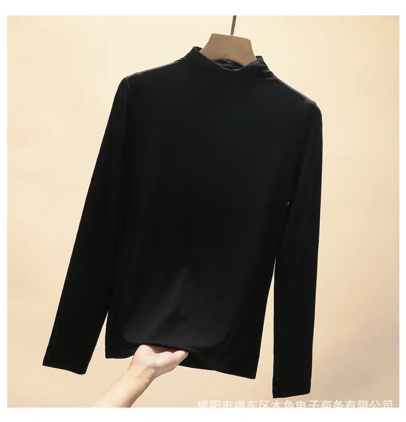 Women's Black Collar T-Shirt Joker Fashion 2022 - Image 9