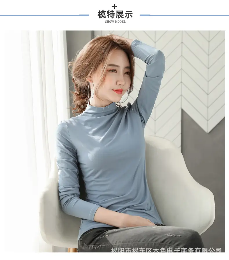 Women's Black Collar T-Shirt Joker Fashion 2022 - Image 2