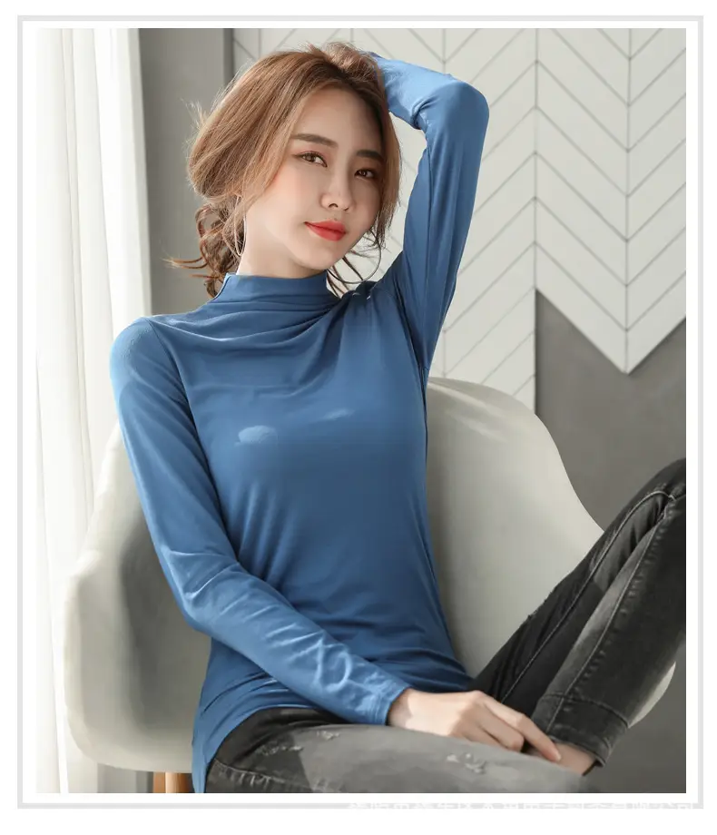 Women's Black Collar T-Shirt Joker Fashion 2022 - Image 4