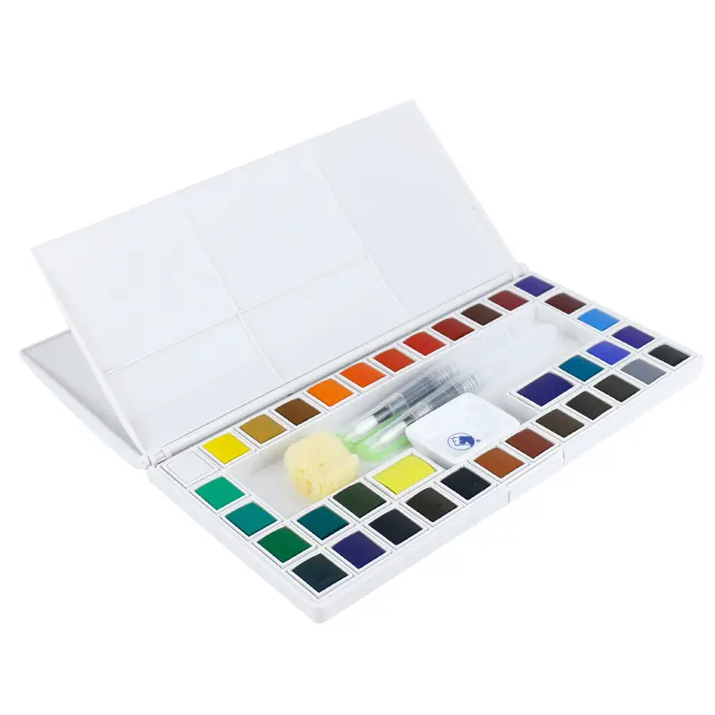 Marley 24-Color Solid Watercolor Set 48 Colors 36 Colors Beginner Students Hand-Painted Portable Solid Paint Pigment Block