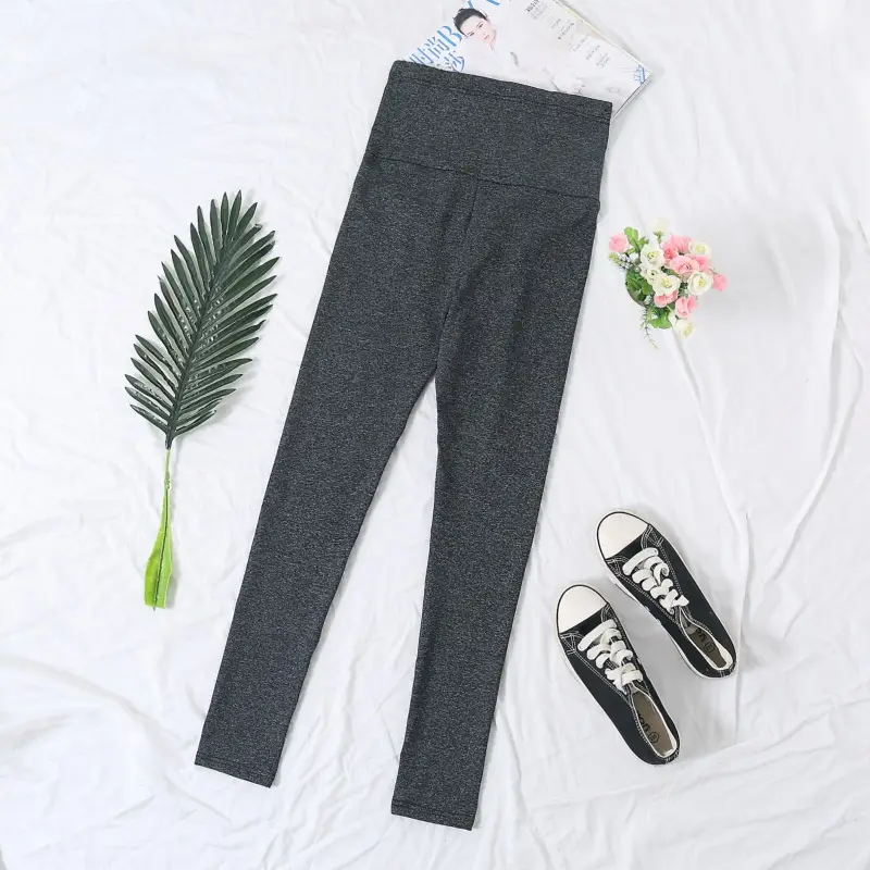 Maternity Belly Support Pants Black Grey Adjustable Leggings — feature 8