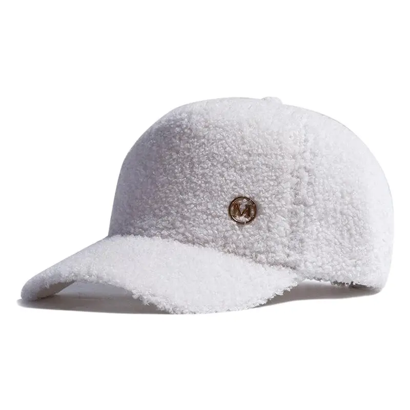 Women Korean Style Joker Cap Lamb Wool Warm Baseball Cap