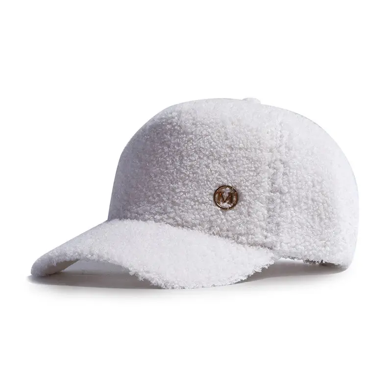 Women Korean Style Joker Cap Lamb Wool Warm Baseball Cap