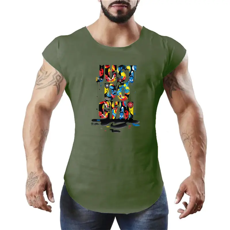 Men Cotton Explosive Wall Graphic T-Shirt Blue
