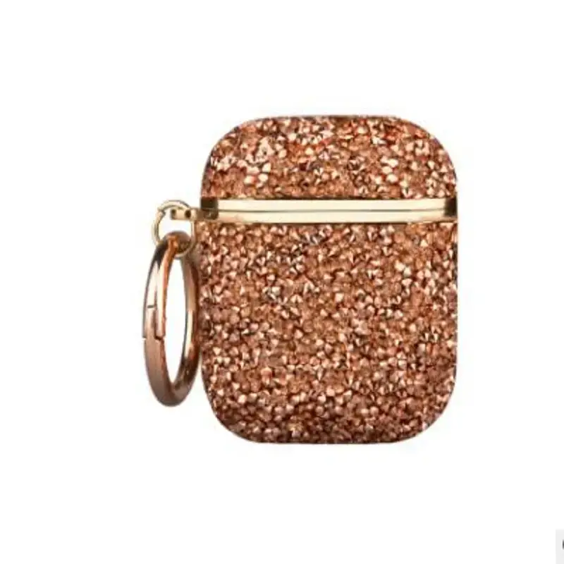 Black Rhinestone Airpods Case with Keychain - Image 12