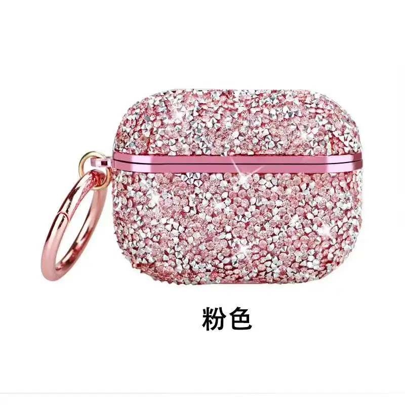 Diamond Encrusted Bluetooth Earphone Case Pink - Image 4