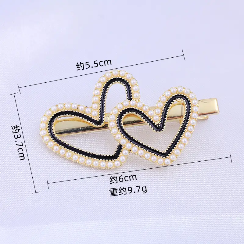 Heart Shaped Pearl Hair Clips for Women - Image 8
