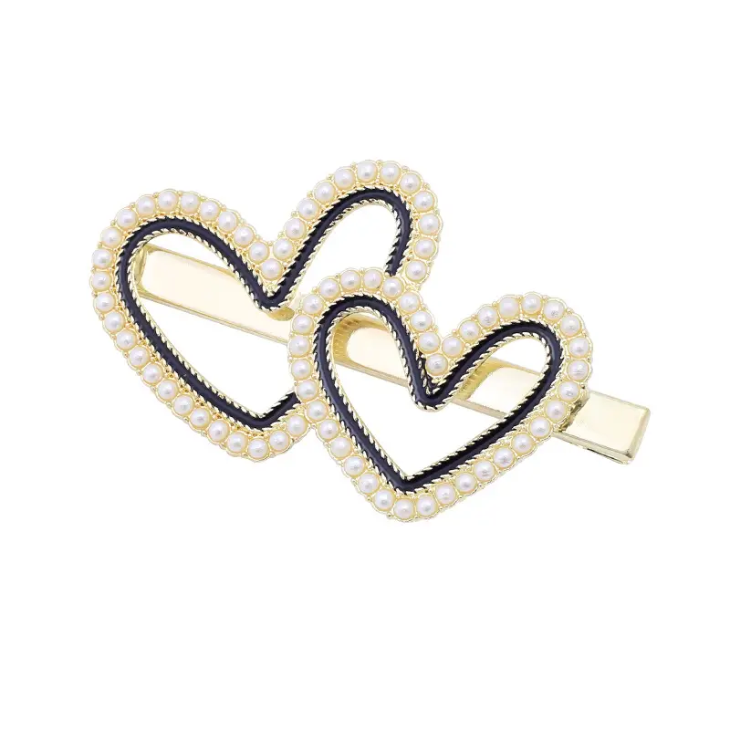 Heart Shaped Pearl Hair Clips for Women - Image 9