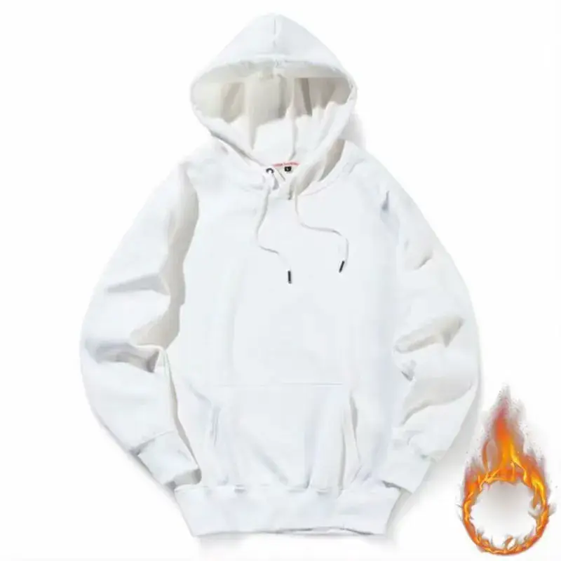 Men Grey Fleece Hoodie Spring Autumn Casual Wear - Image 12