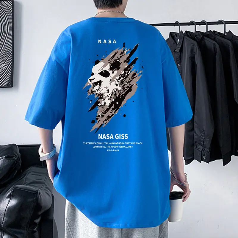 NASA GISS Men Heavy Cotton T-Shirt Off-Shoulder - Image 10