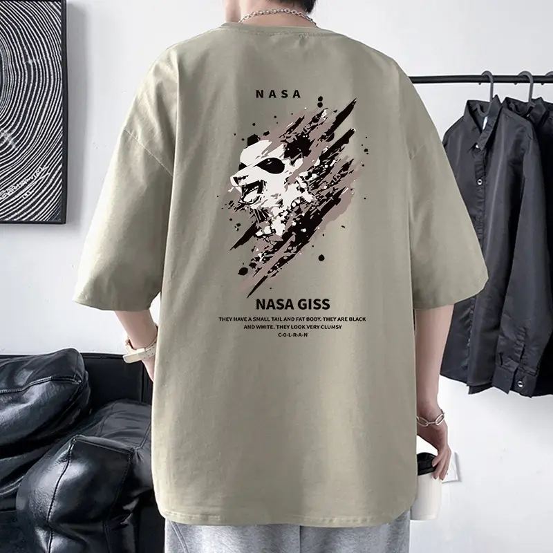 NASA GISS Men Heavy Cotton T-Shirt Off-Shoulder - Image 11