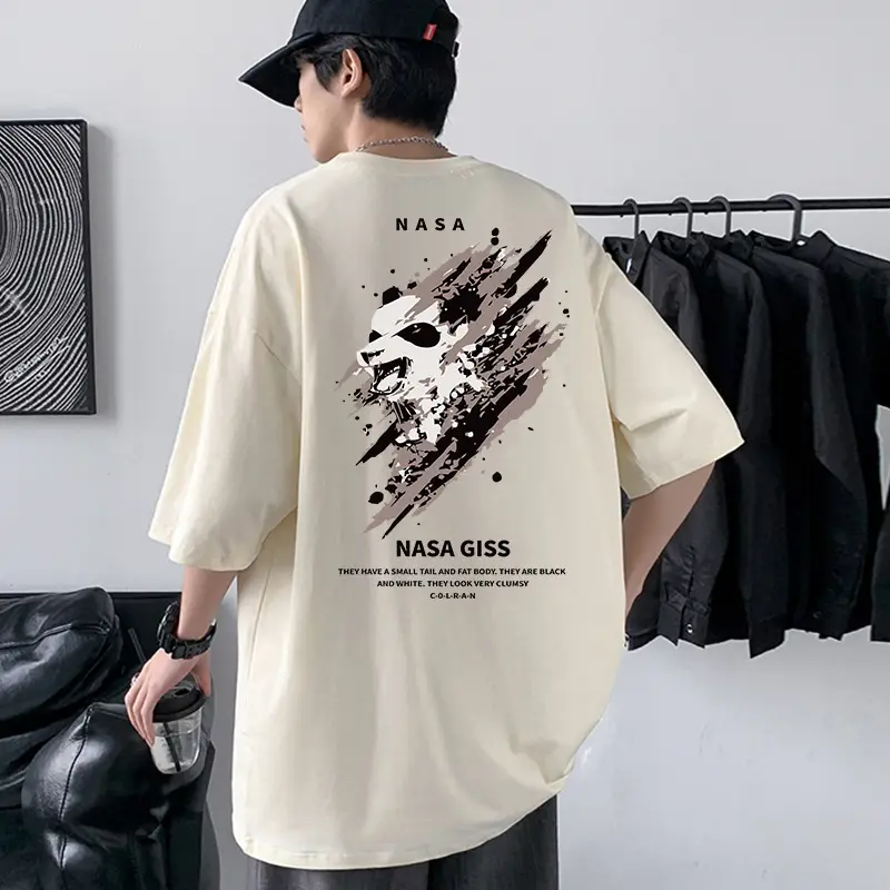 NASA GISS Men Heavy Cotton T-Shirt Off-Shoulder - Image 12