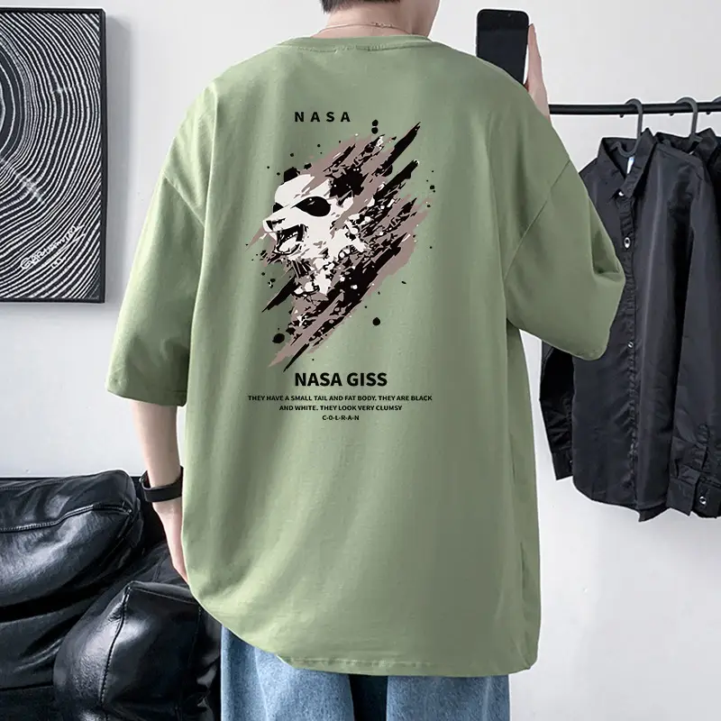 NASA GISS Men Heavy Cotton T-Shirt Off-Shoulder - Image 13