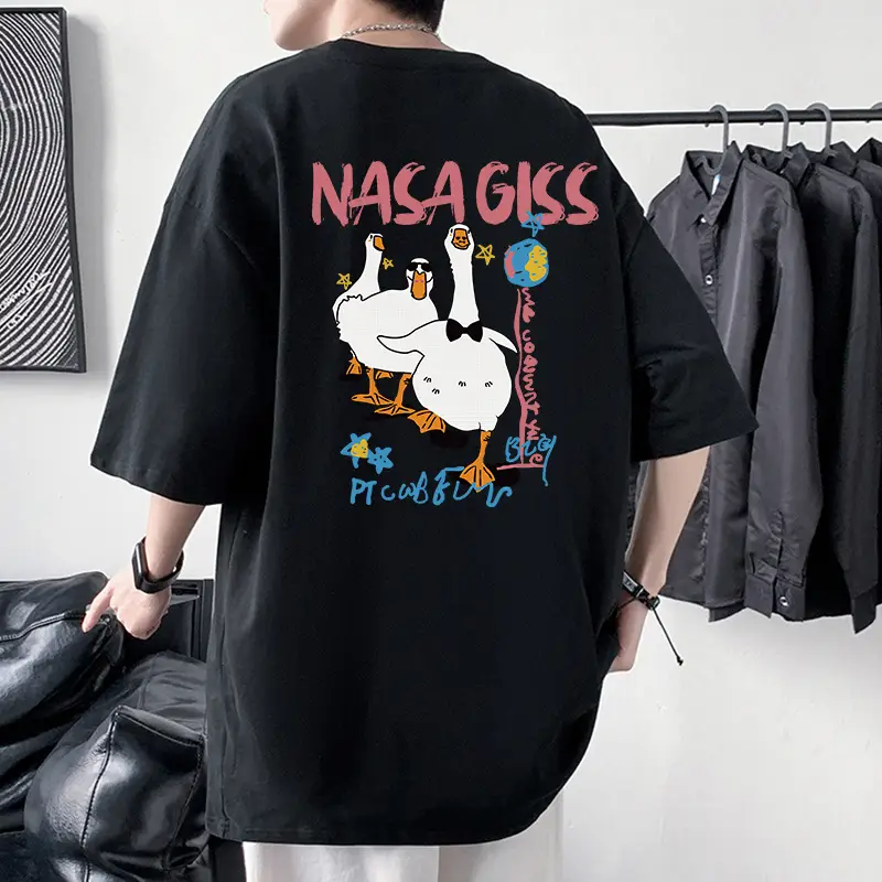 NASA GISS Men Heavy Cotton T-Shirt Off-Shoulder - Image 16