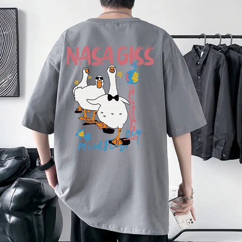 NASA GISS Men Heavy Cotton T-Shirt Off-Shoulder - Image 17