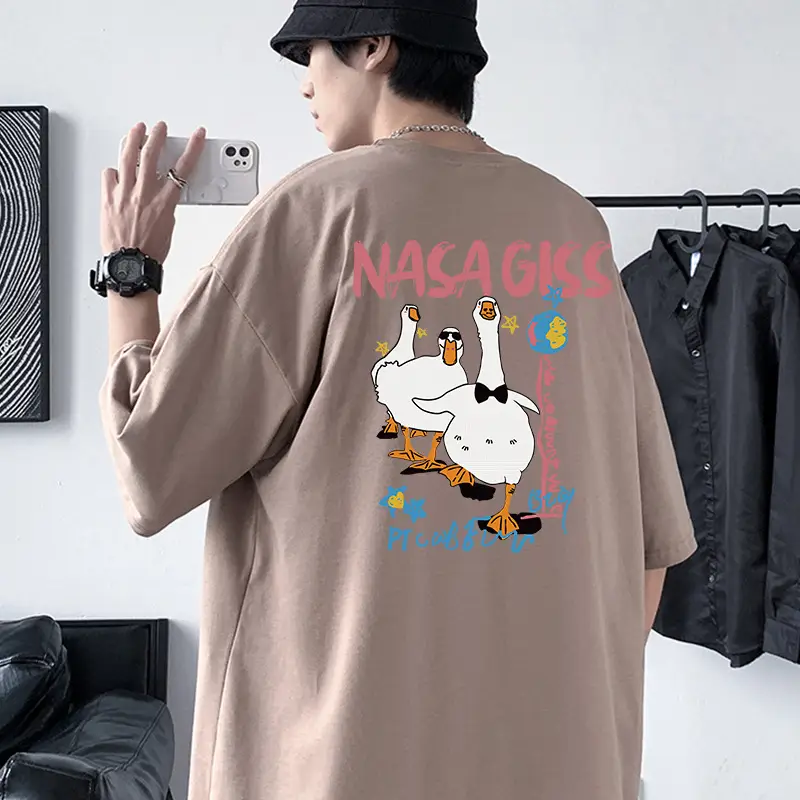 NASA GISS Men Heavy Cotton T-Shirt Off-Shoulder - Image 18