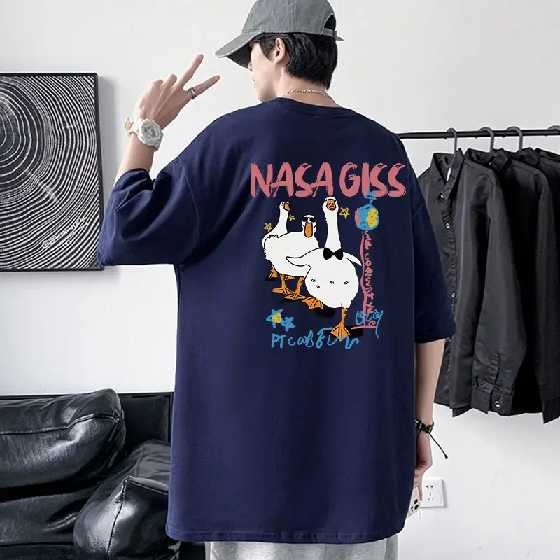 NASA GISS Men Heavy Cotton T-Shirt Off-Shoulder - Image 24