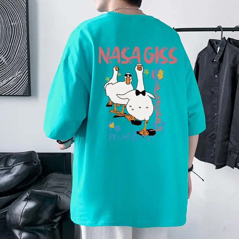 NASA GISS Men Heavy Cotton T-Shirt Off-Shoulder - Image 25