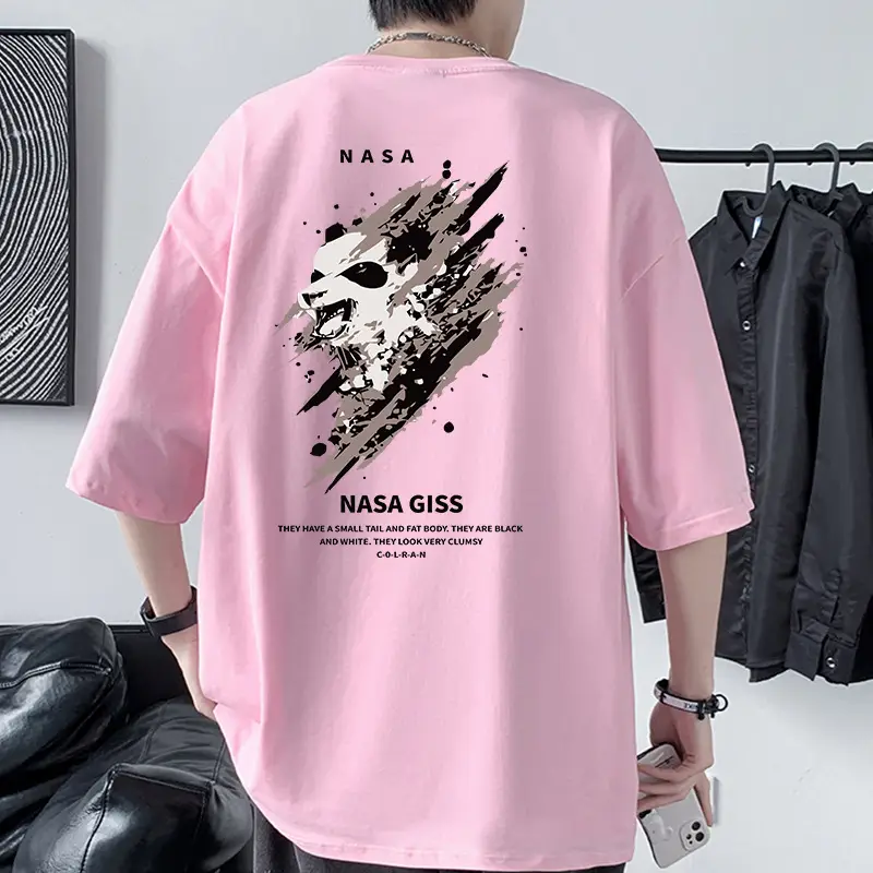 NASA GISS Men Heavy Cotton T-Shirt Off-Shoulder - Image 7