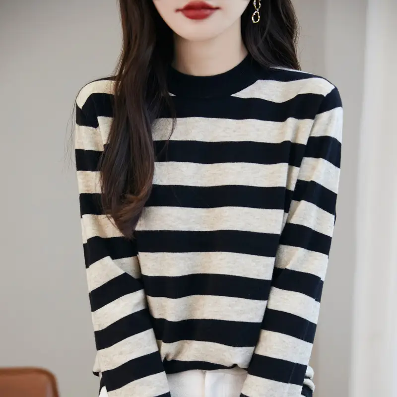 Women's 2025 Pile Collar Sweater Yellow Knitted — feature 15