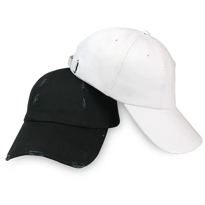 Men Black Cotton Baseball Cap Casual Outdoor Sports