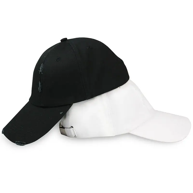 Men Black Cotton Baseball Cap Casual Outdoor Sports