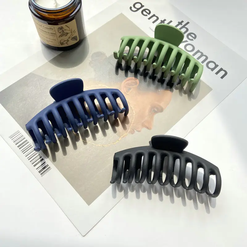 Cross-border Hair Clips Women Sweet Frosted Big Clip Solid Color