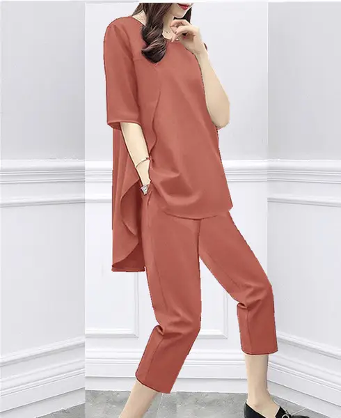 2026 Women Black Loose Slimming Casual Capri Pants Set — feature 4
