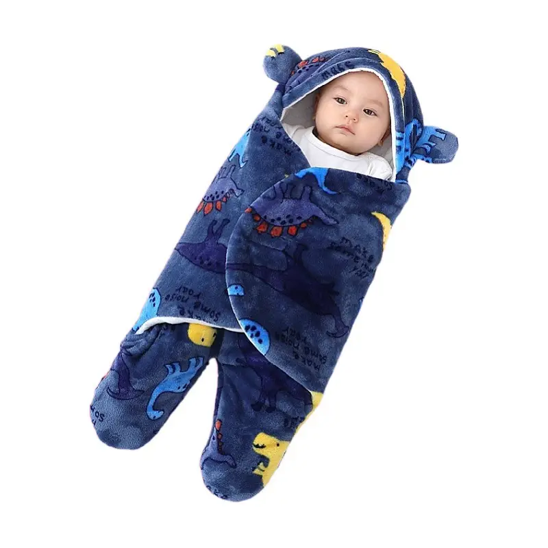 Pink Rabbit-Eared Baby Sleeping Bag Split Leg Swaddle - Image 30