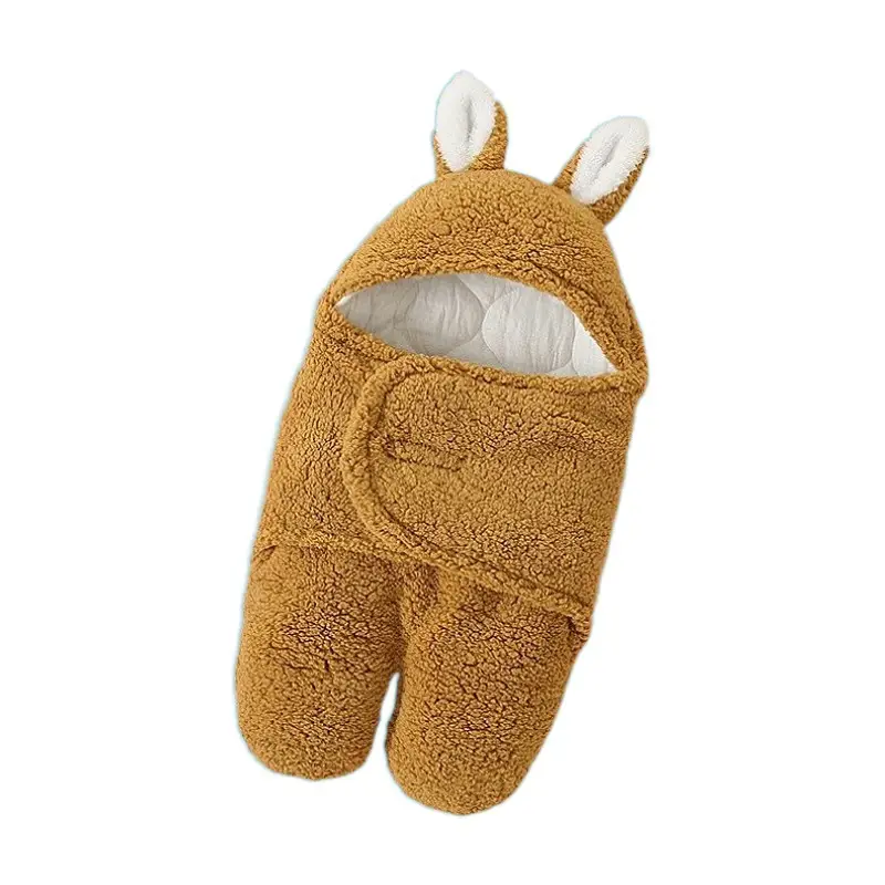 Pink Rabbit-Eared Baby Sleeping Bag Split Leg Swaddle - Image 32