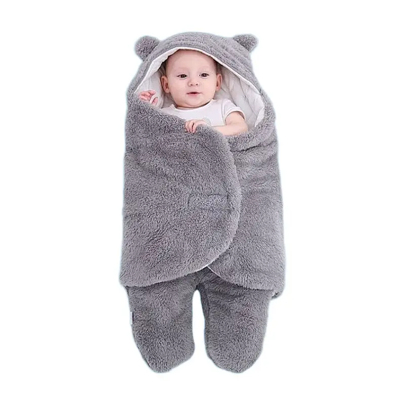 Pink Rabbit-Eared Baby Sleeping Bag Split Leg Swaddle - Image 33