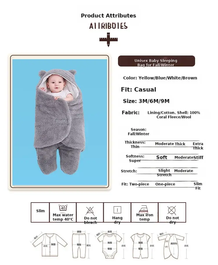 Pink Rabbit-Eared Baby Sleeping Bag Split Leg Swaddle — feature 40