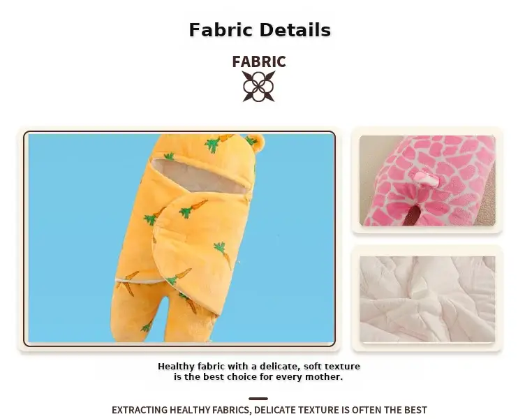 Pink Rabbit-Eared Baby Sleeping Bag Split Leg Swaddle — feature 41
