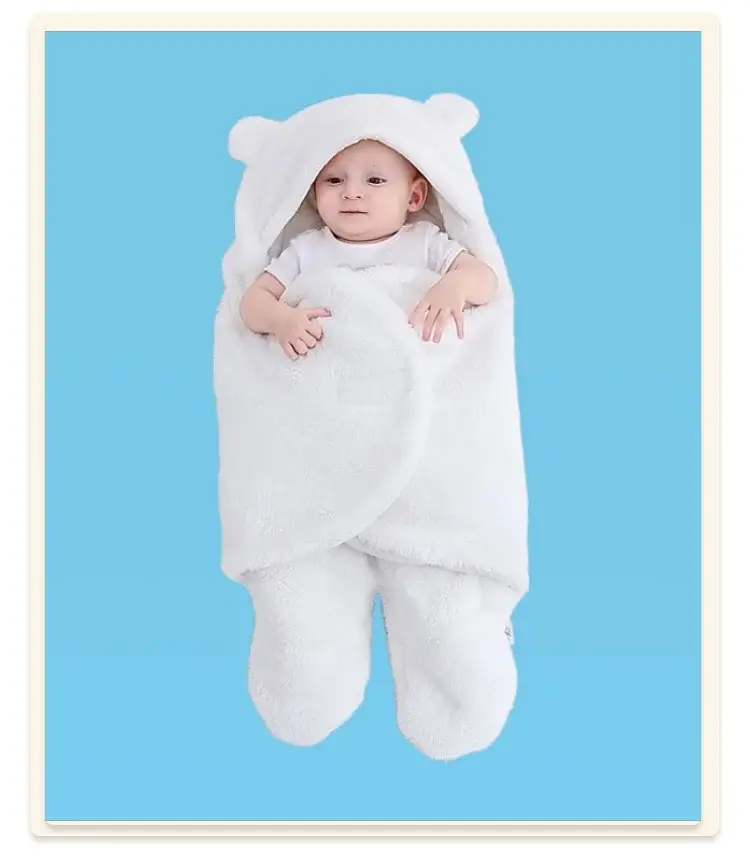 Pink Rabbit-Eared Baby Sleeping Bag Split Leg Swaddle — feature 46