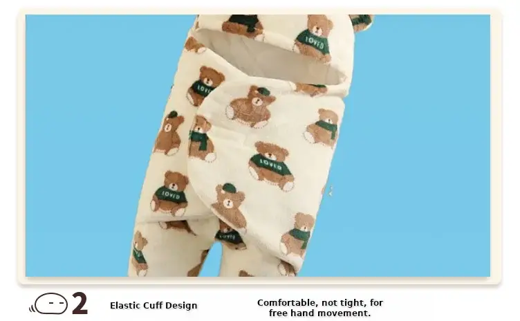Pink Rabbit-Eared Baby Sleeping Bag Split Leg Swaddle — feature 48