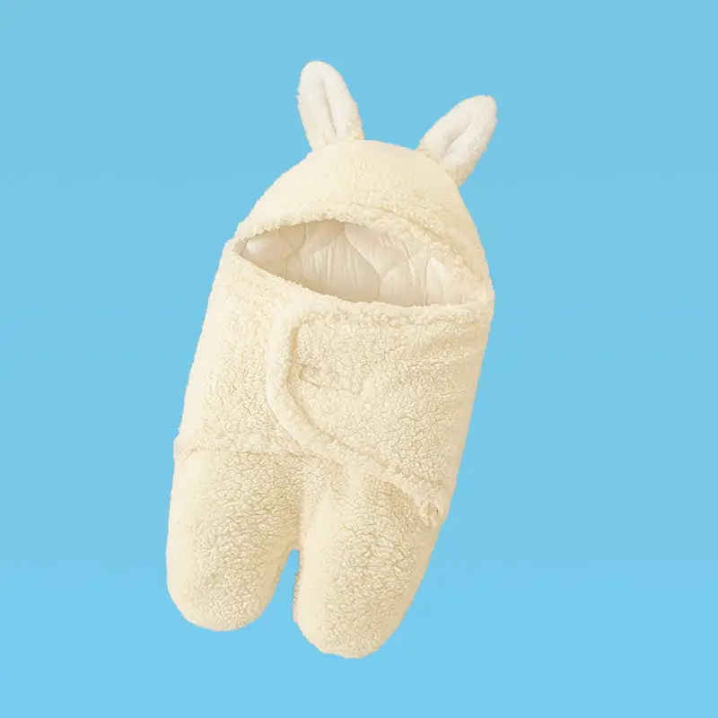 Pink Rabbit-Eared Baby Sleeping Bag Split Leg Swaddle - Image 22