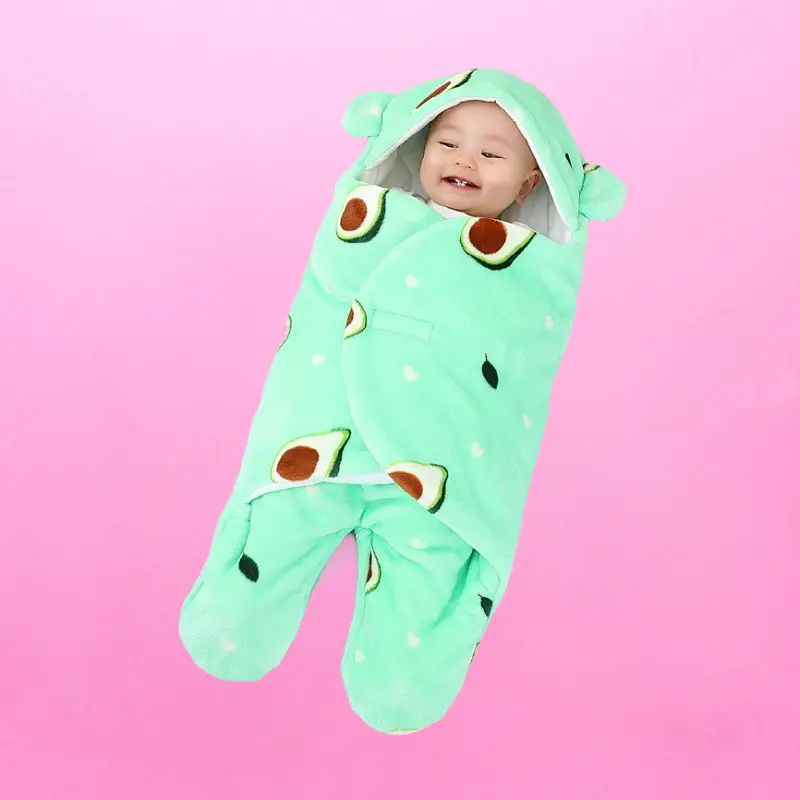 Pink Rabbit-Eared Baby Sleeping Bag Split Leg Swaddle - Image 27