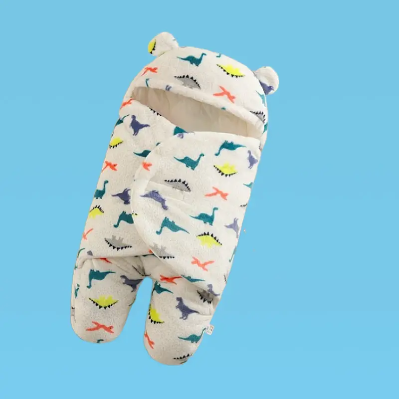 Pink Rabbit-Eared Baby Sleeping Bag Split Leg Swaddle - Image 8