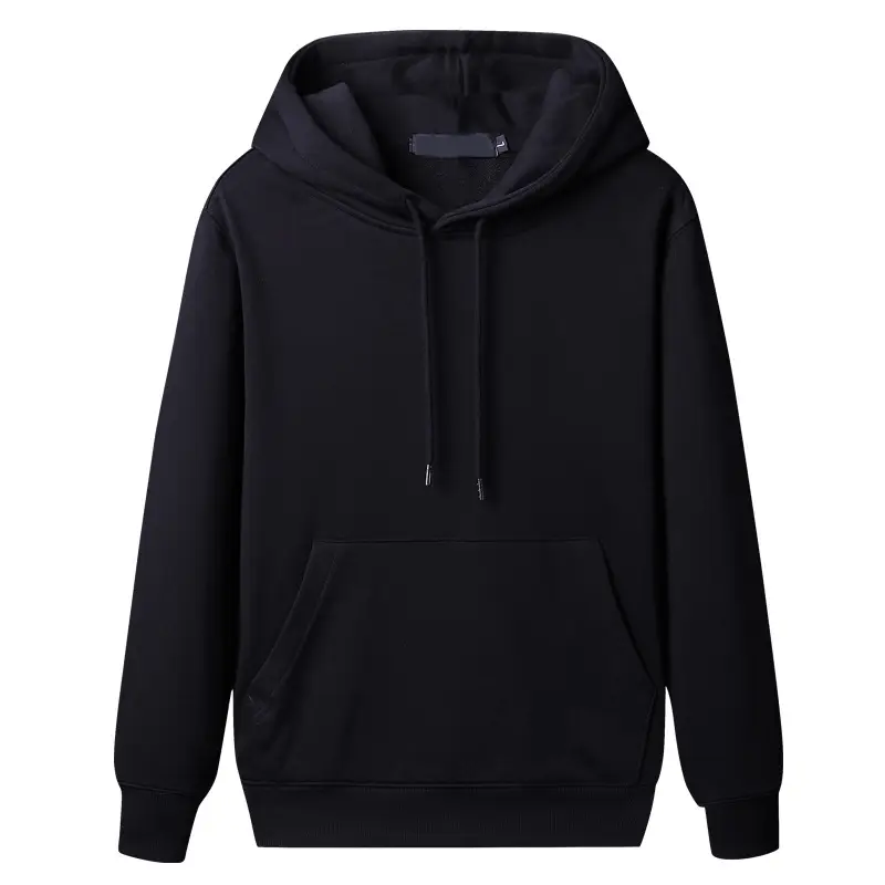 Solid Color Fleece Sweatshirt for Men, Hooded, Thickened, Autumn Warm Pullover, Crew Neck Top, Korean Style, Winter Fleece-Lined for Warmth