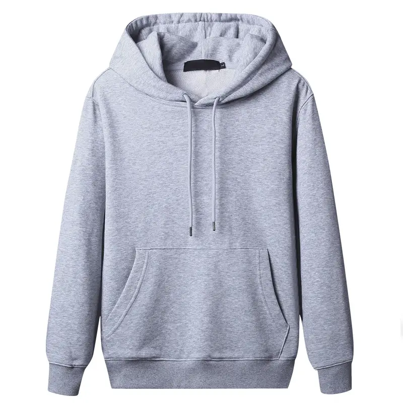 Solid Color Fleece Sweatshirt for Men, Hooded, Thickened, Autumn Warm Pullover, Crew Neck Top, Korean Style, Winter Fleece-Lined for Warmth