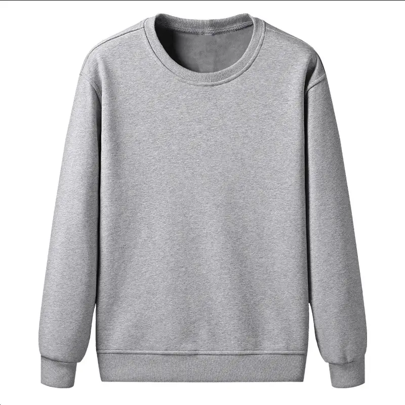 Solid Color Fleece Sweatshirt for Men, Hooded, Thickened, Autumn Warm Pullover, Crew Neck Top, Korean Style, Winter Fleece-Lined for Warmth