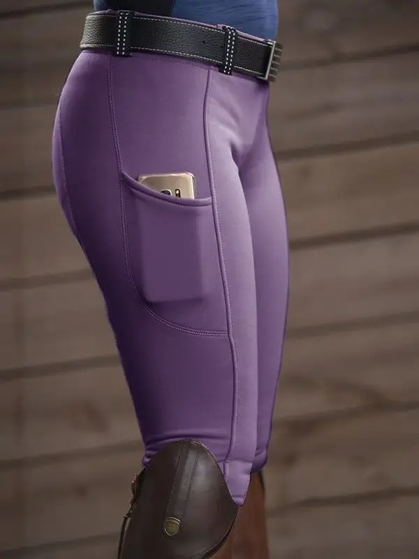Equestrian Red Pants Elastic Hip Lift 2025 Spring Autumn