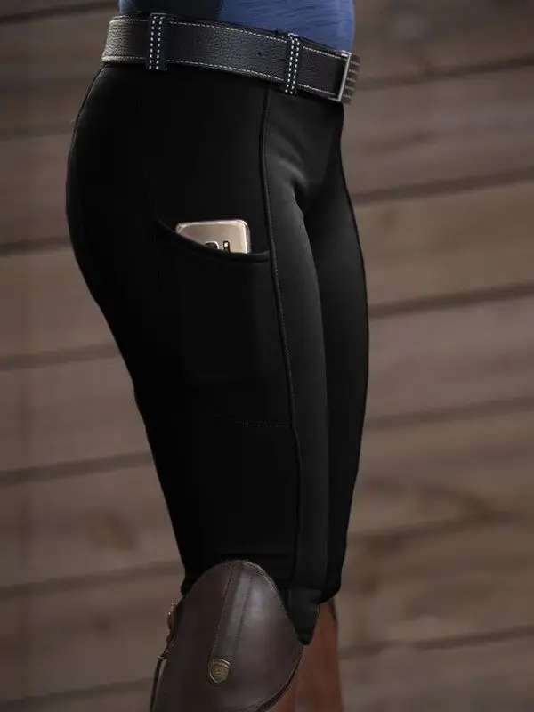 Equestrian Red Pants Elastic Hip Lift 2025 Spring Autumn