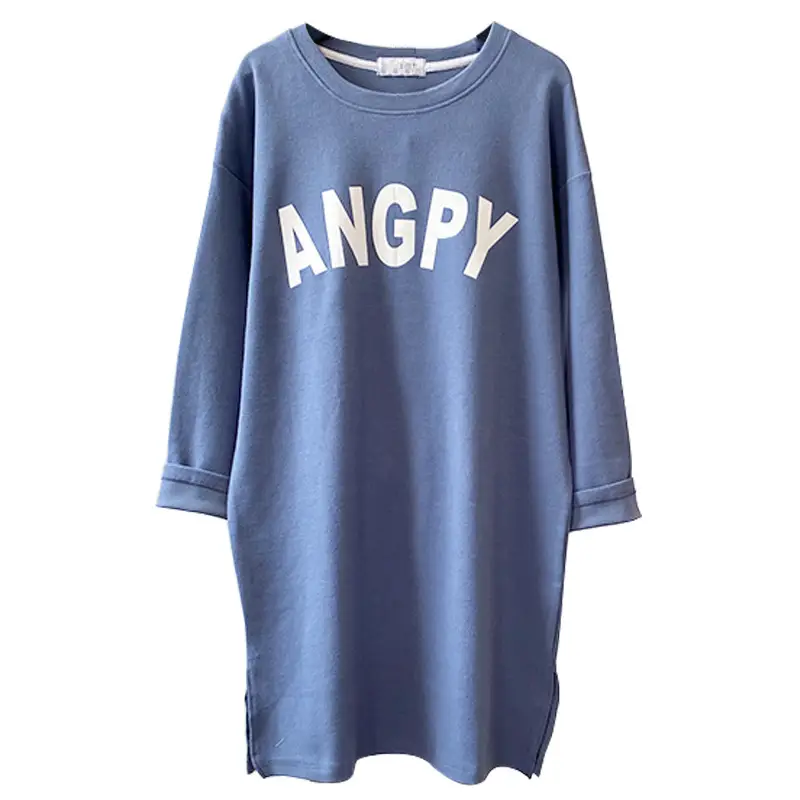 Pregnant Women's Long Sleeve T-Shirt Blue White Loose Fit Korean Style - Image 5