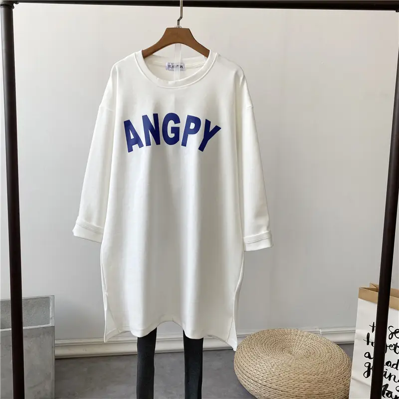 Pregnant Women's Long Sleeve T-Shirt Blue White Loose Fit Korean Style — feature 5